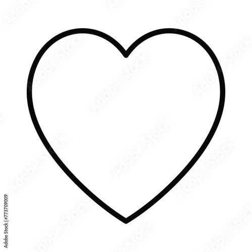 Heart continuous one line art drawing color shape Love sign outline Vector illustration