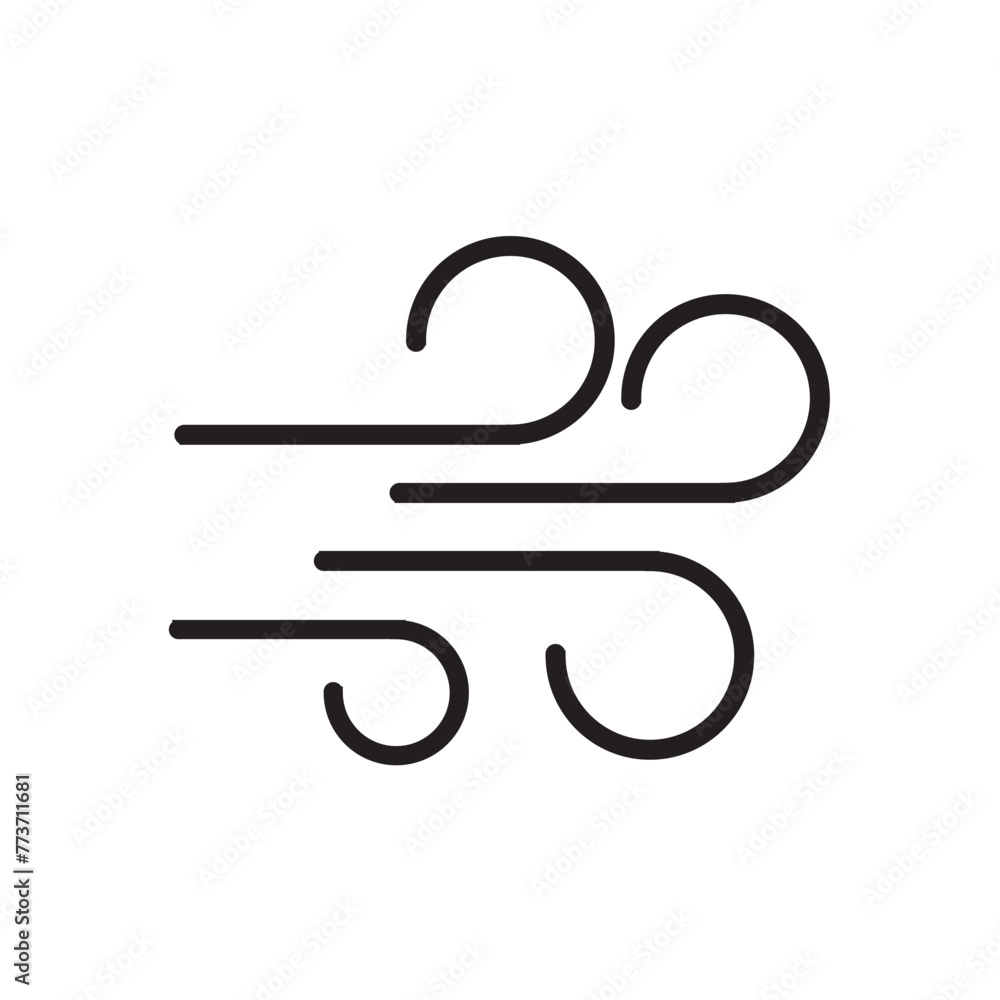 Wind blow line icon fresh vector cloud air isolated speed symbol. Wind blow air line icon logo Wind blow line icon fresh vector cloud air isolated speed symbol. Wind blow air line icon logo