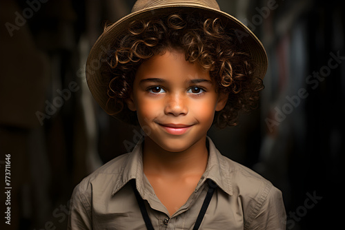 fullbody dominican little boy of 5 years old photo