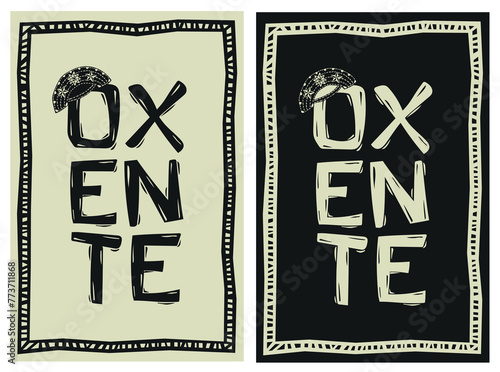 Oxente, typical expression from northeastern Brazil. For pictures, posters, banners. Vector illustration in Brazilian cordel style..eps