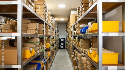 warehouse stock inventory all the materials and goods stored © ageofdesigns