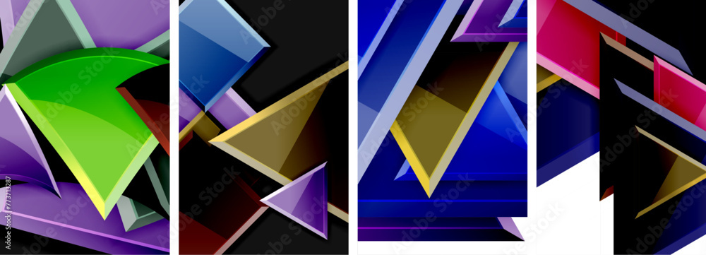 Triangle composition poster background set for wallpaper, business card, cover, poster, banner, brochure, header, website Triangle composition poster background set for wallpaper, business card, cover, poster, banner, brochure, header, website