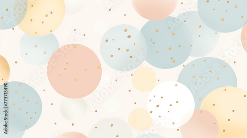 A playful background of multicolored polka dots of varying sizes, set on a pastel background for a cheerful and whimsical vibe Ai Generative photo