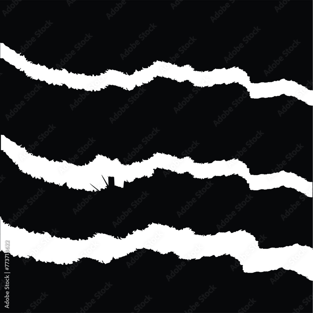 Realistic illustration of wide seamless torn paper with space for text isolated on transparent background, vector Realistic illustration of wide seamless torn paper with space for text isolated on transparent background, vector