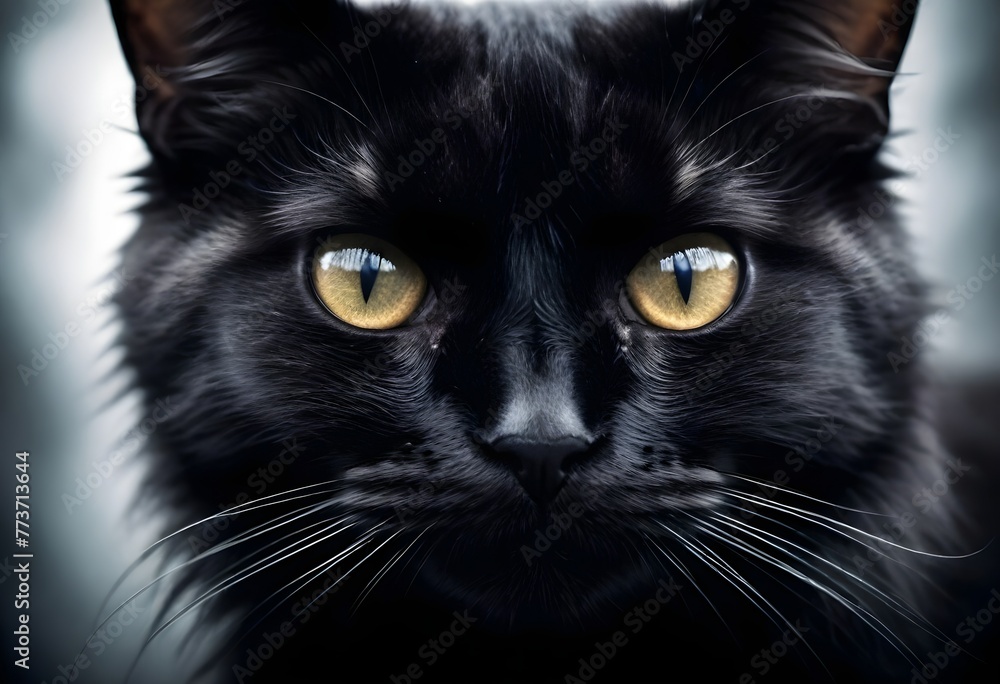 A black scary cat