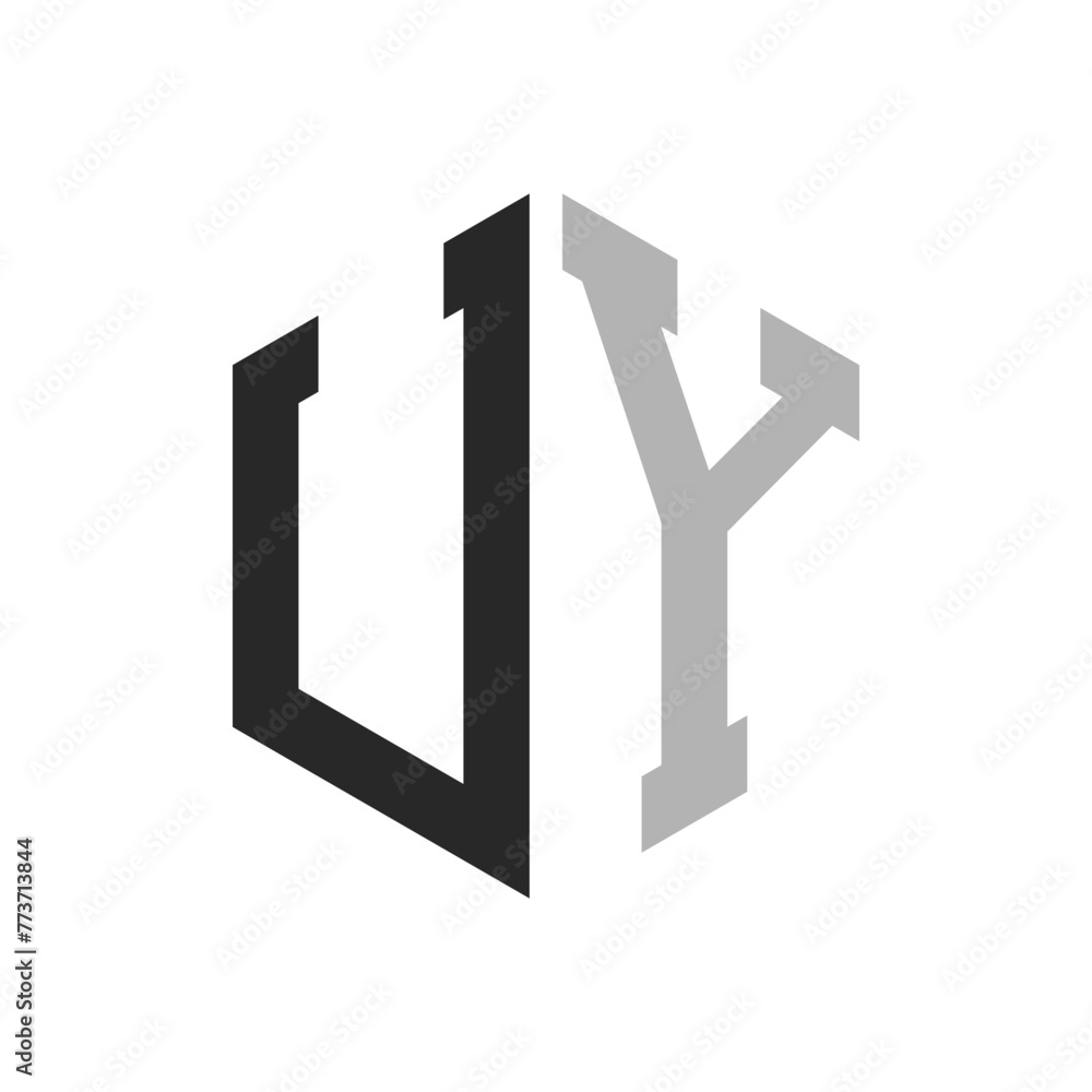 Modern Unique Hexagon Letter UY Logo Design Template. Elegant initial UY Letter Logo Concept Modern Unique Hexagon Letter UY Logo Design Template. Elegant initial UY Letter Logo Concept