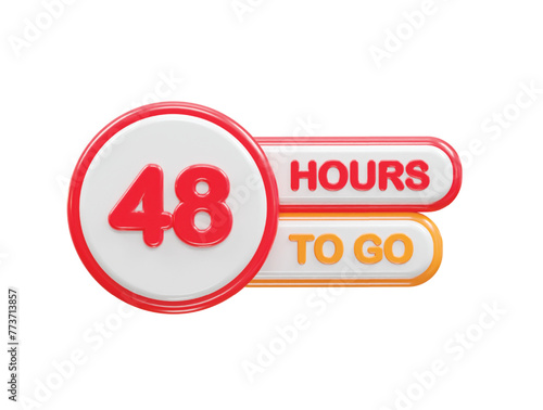 48 hours to go text illustration rendering