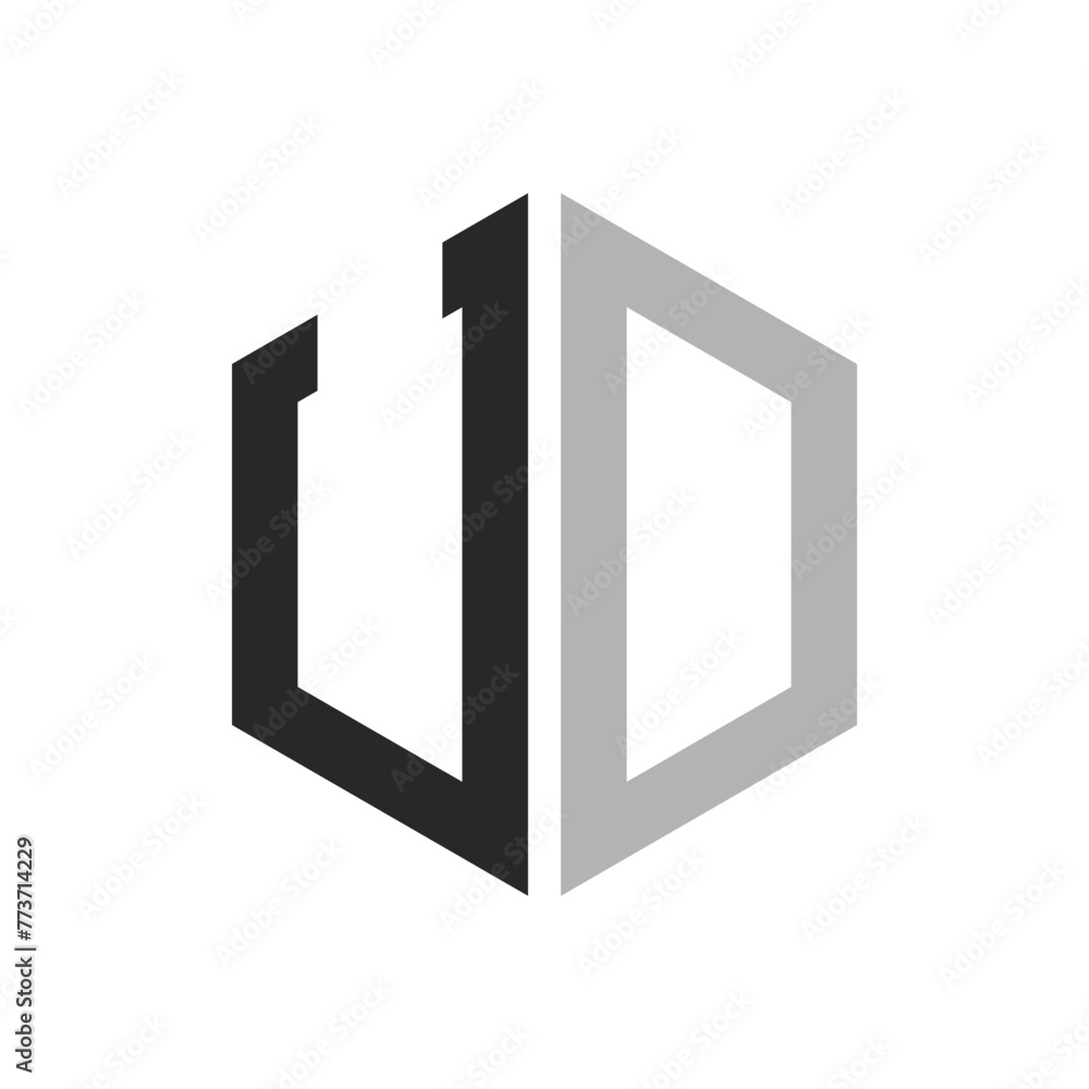 Modern Unique Hexagon Letter UD Logo Design Template. Elegant initial UD Letter Logo Concept Modern Unique Hexagon Letter UD Logo Design Template. Elegant initial UD Letter Logo Concept