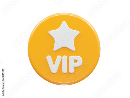 Vip icon 3d rendering element vip member icon illustration