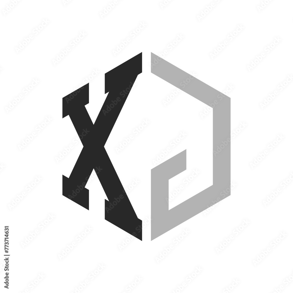 Modern Unique Hexagon Letter XJ Logo Design Template. Elegant initial XJ Letter Logo Concept Modern Unique Hexagon Letter XJ Logo Design Template. Elegant initial XJ Letter Logo Concept
