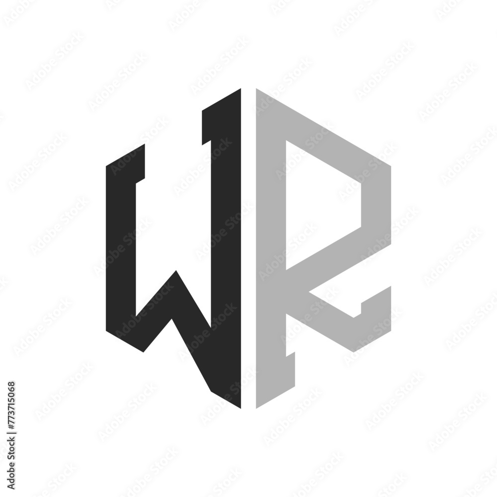 Modern Unique Hexagon Letter WR Logo Design Template. Elegant initial WR Letter Logo Concept Modern Unique Hexagon Letter WR Logo Design Template. Elegant initial WR Letter Logo Concept