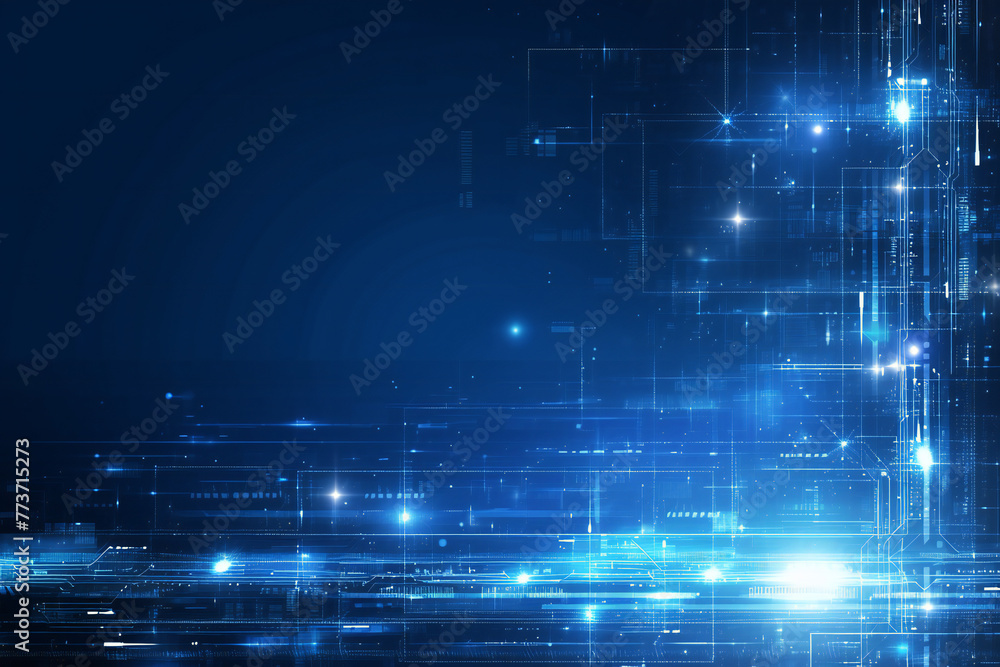 Obraz premium blue tech background, modern backdrop