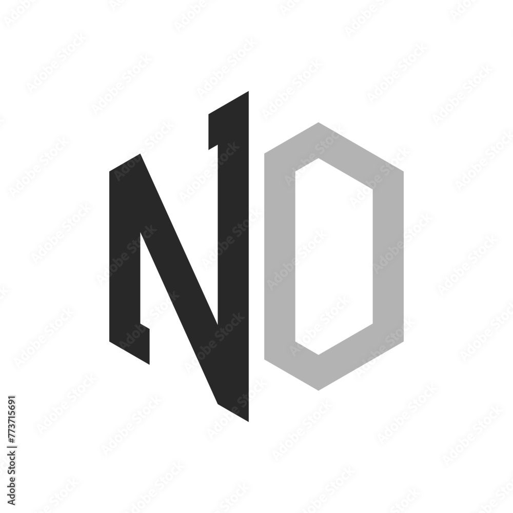Modern Unique Hexagon Letter NO Logo Design Template. Elegant initial NO Letter Logo Concept Modern Unique Hexagon Letter NO Logo Design Template. Elegant initial NO Letter Logo Concept