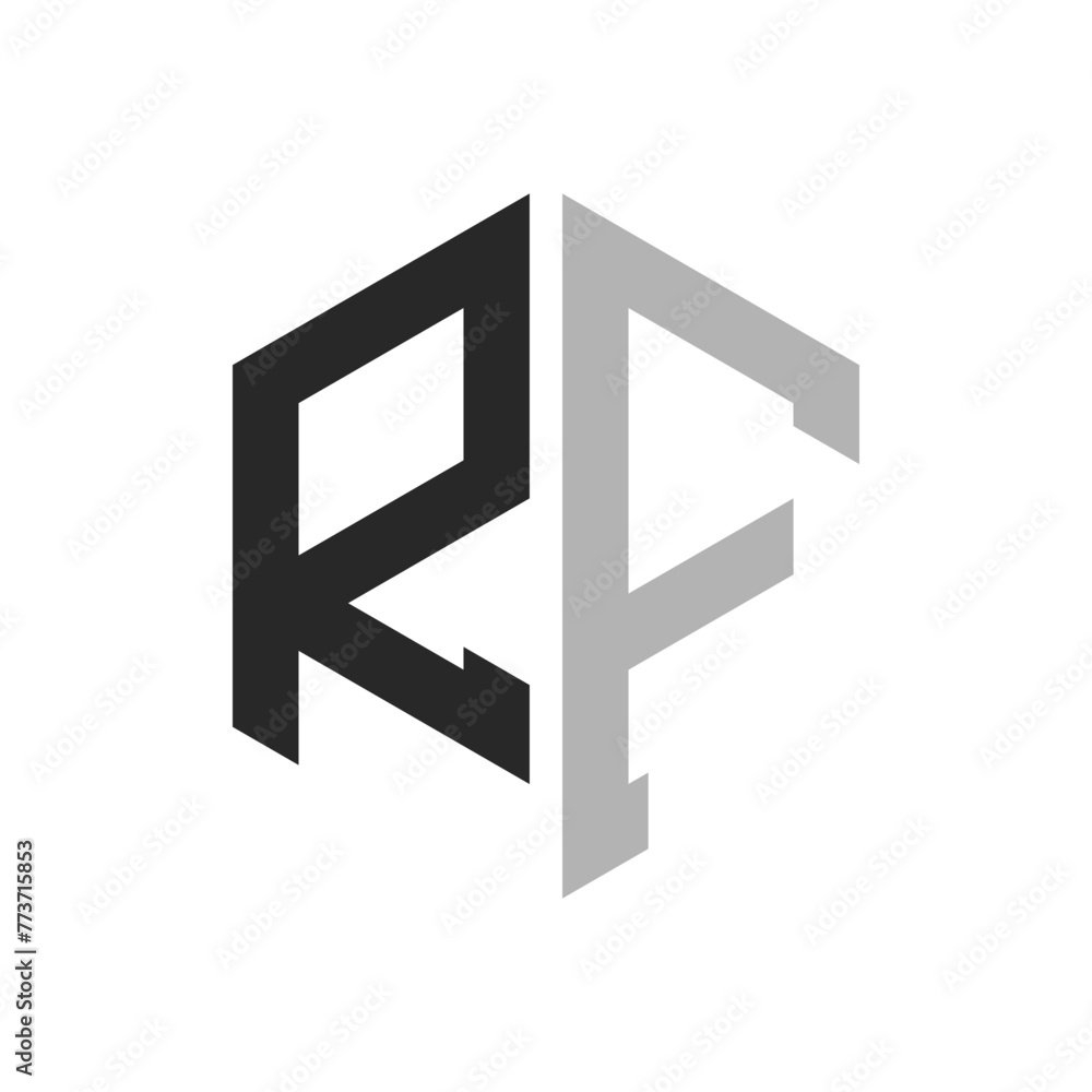 Modern Unique Hexagon Letter RF Logo Design Template. Elegant initial RF Letter Logo Concept Modern Unique Hexagon Letter RF Logo Design Template. Elegant initial RF Letter Logo Concept