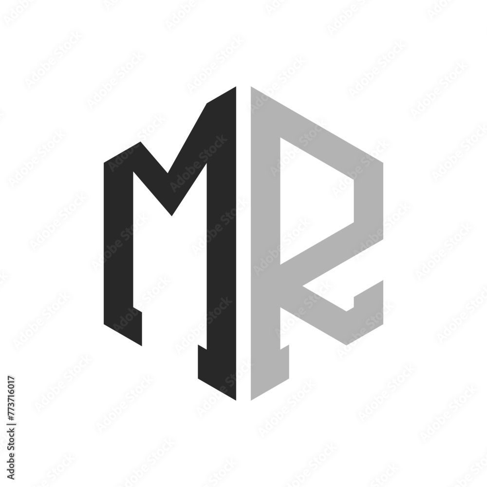 Modern Unique Hexagon Letter MR Logo Design Template. Elegant initial MR Letter Logo Concept Modern Unique Hexagon Letter MR Logo Design Template. Elegant initial MR Letter Logo Concept