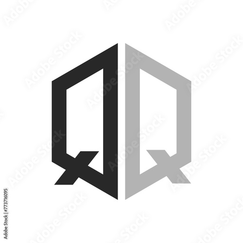 Modern Unique Hexagon Letter QQ Logo Design Template. Elegant initial QQ Letter Logo Concept