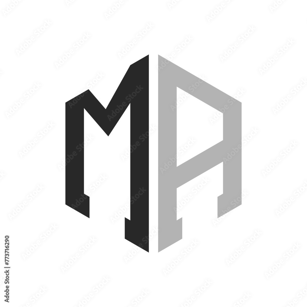 Modern Unique Hexagon Letter MA Logo Design Template. Elegant initial MA Letter Logo Concept Modern Unique Hexagon Letter MA Logo Design Template. Elegant initial MA Letter Logo Concept