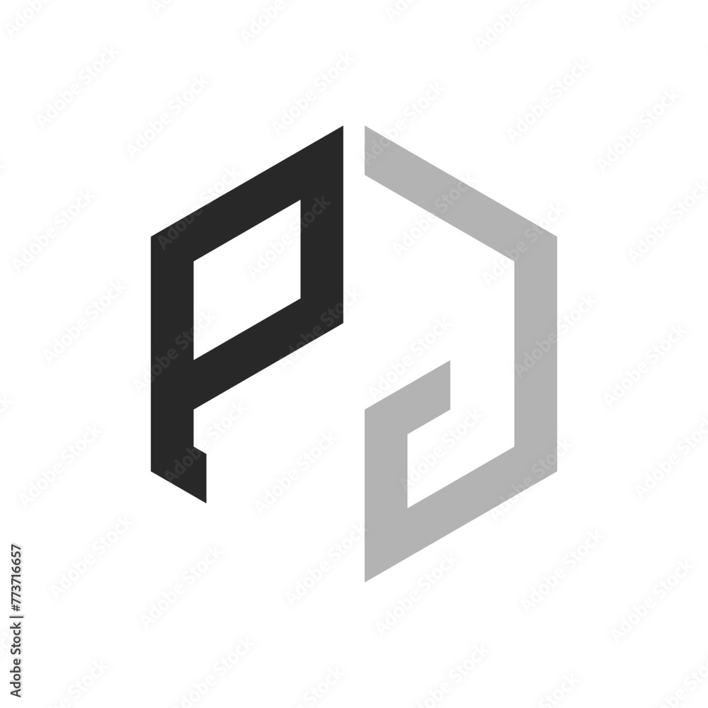Modern Unique Hexagon Letter PJ Logo Design Template. Elegant initial PJ Letter Logo Concept Modern Unique Hexagon Letter PJ Logo Design Template. Elegant initial PJ Letter Logo Concept