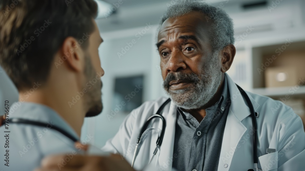 the empathy and care of a doctor comforting a patient diagnosed with a serious illness, offering support and guidance the empathy and care of a doctor comforting a patient diagnosed with a serious illness, offering support and guidance