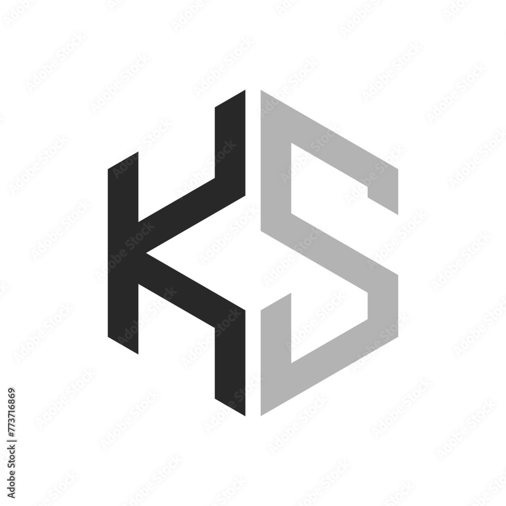 Modern Unique Hexagon Letter KS Logo Design Template. Elegant initial KS Letter Logo Concept Modern Unique Hexagon Letter KS Logo Design Template. Elegant initial KS Letter Logo Concept