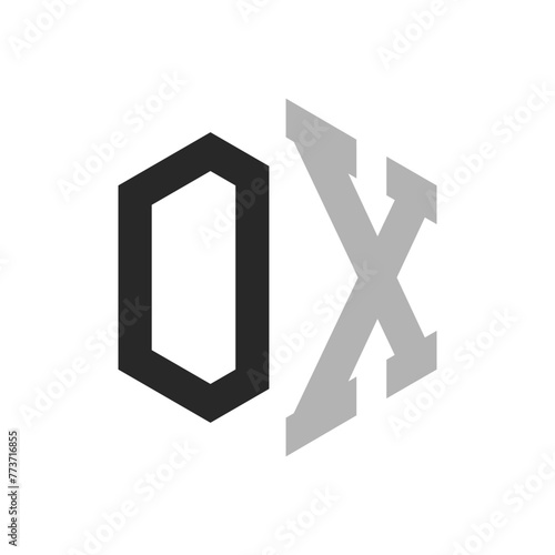 Modern Unique Hexagon Letter OX Logo Design Template. Elegant initial OX Letter Logo Concept