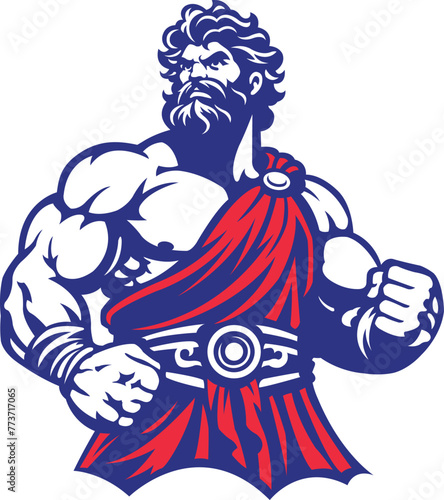 Mighty Hercules Son of Zeus God of Thunder Logo Branding Concept