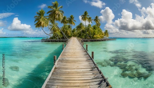  bridge wooden pier extending maldives, bridge, landscape into the crystal-clear waters of a tropical paradise, © Gul