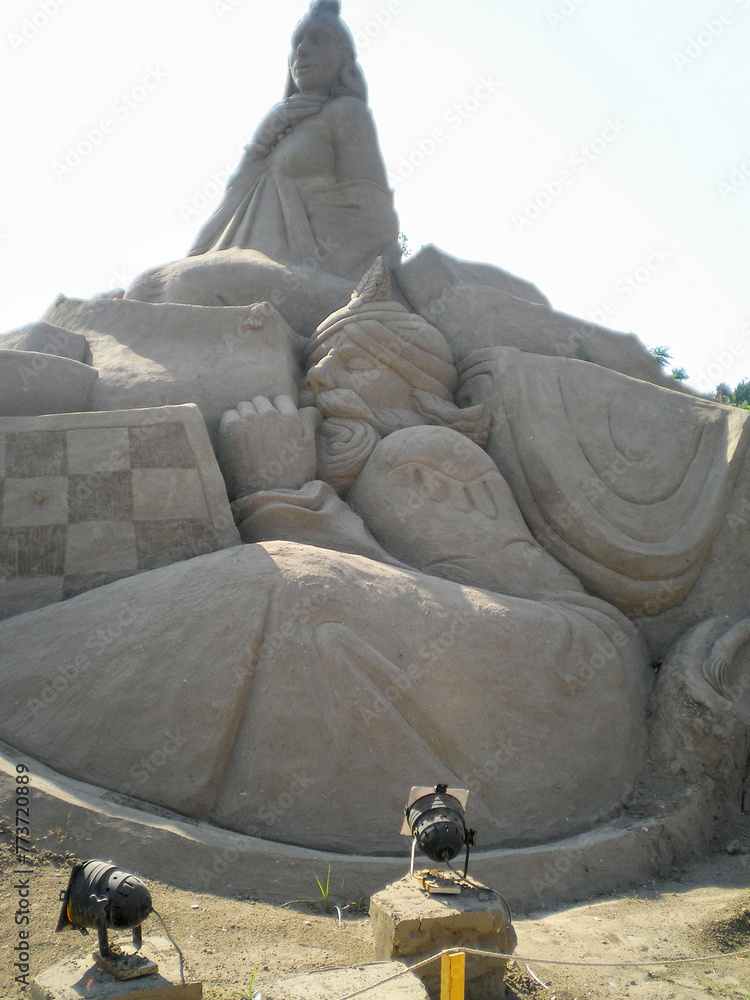 Sleep Sand Sleeping sand sultan at sand figure festival based on Arabian tales ...