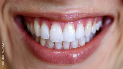 Close Up of a Womans Bright Smile With White Teeth