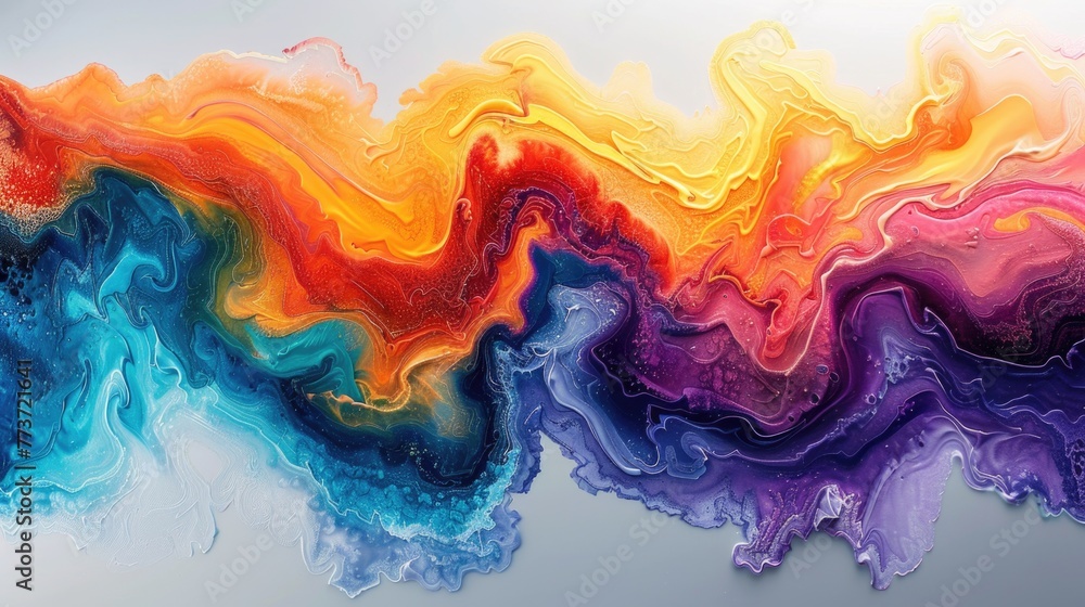 Generative AI The Cascading Waves of Liquid Colors in an Abstract Background. Generative AI The Cascading Waves of Liquid Colors in an Abstract Background.