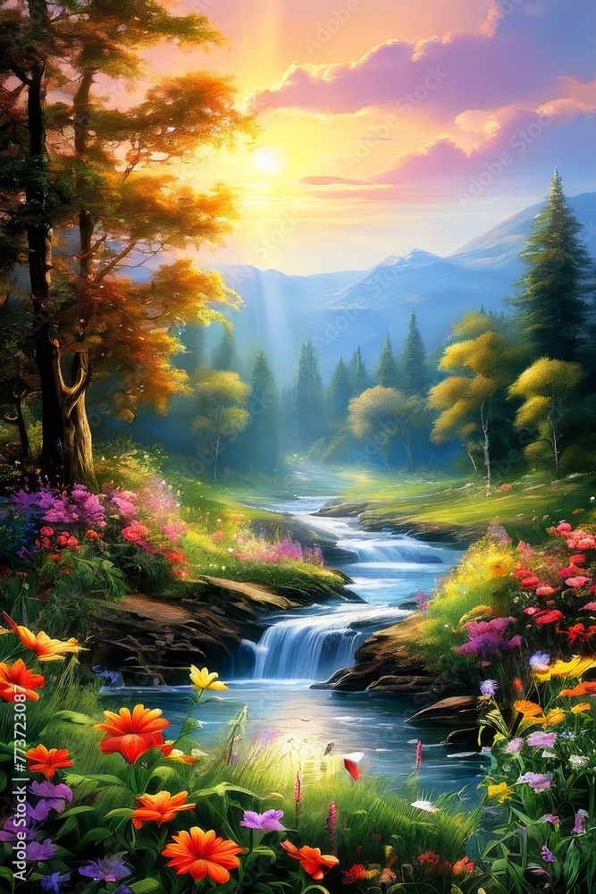 flower garden, Natural magic forest in wonderland flower garden, Natural magic forest in wonderland