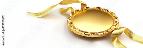 Gold medal colour with white background