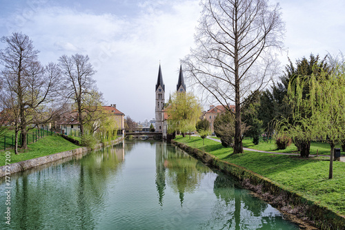 View of the city of Kocevje, Slovenia.