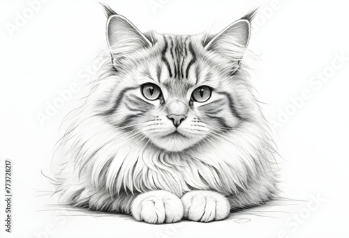 A beautiful cat drawing sketch 
