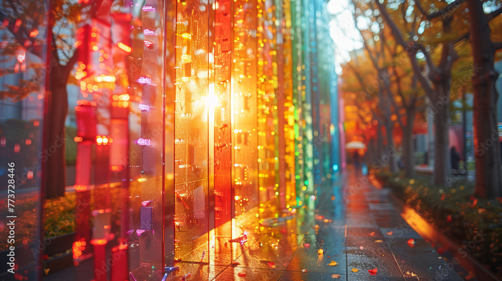 A vibrant display at the LGBT+ community center of symbolism, rainbow colors. A vibrant display at the LGBT+ community center of symbolism, rainbow colors.