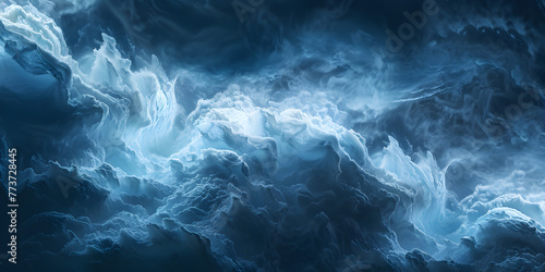   A dark heavy blue and white could on sky in the style of stormy background and wallpaper  swirling clouds of Neptune with streak  background  © Faiza