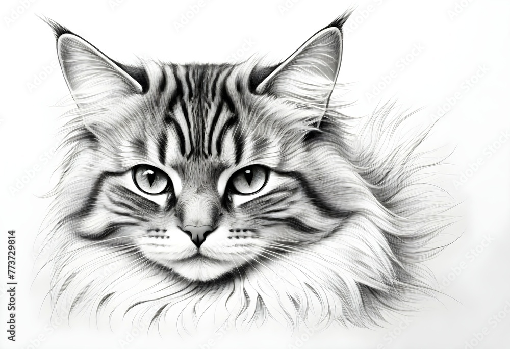 A beautiful cat drawing sketch A beautiful cat drawing sketch