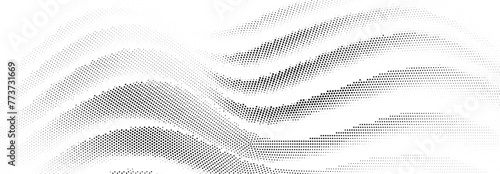 Gradientt wavy halftone dotted pattern. Vector illustration 