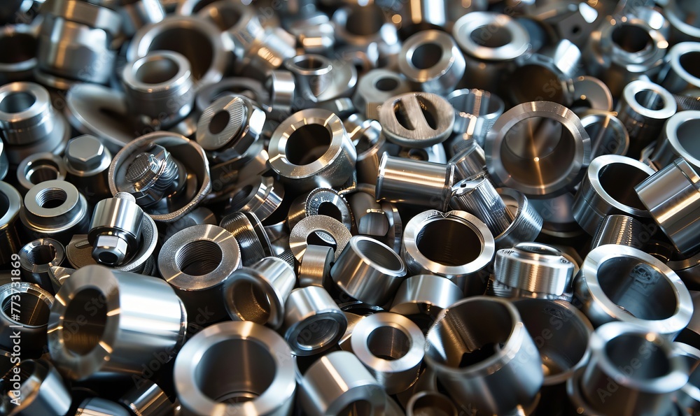 Industrial background from metal parts produced in metal industry, Generative AI Industrial background from metal parts produced in metal industry, Generative AI