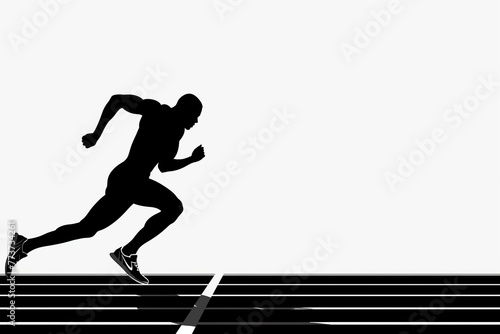 illustration of a silhouette of a runner on a track