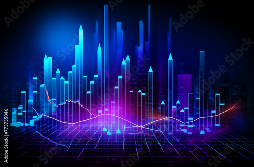 Financial stock market investment trading graph, Candle stick graph chart. © jiacheng