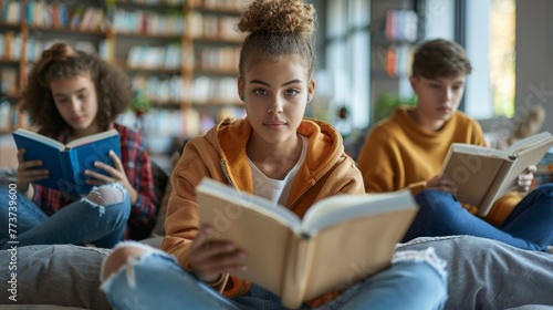Engaging teenagers in reading fosters intellectual growth, enhancing critical thinking and creativity while broadening knowledge horizons.
 photo