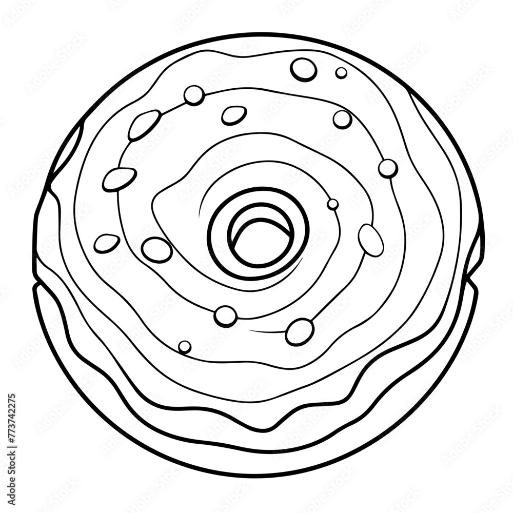 Clean vector outline of a doughnut icon for versatile applications.