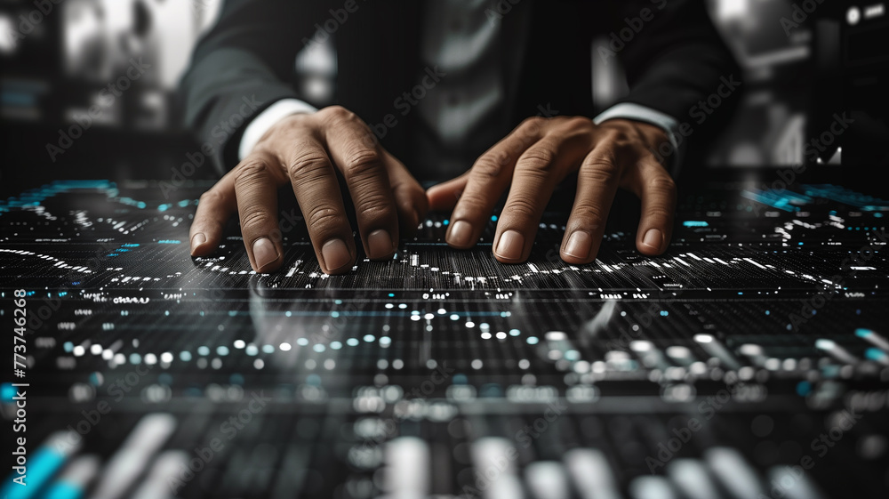 Sales report on tablet: Chart graph, buying cryptocurrency analysis