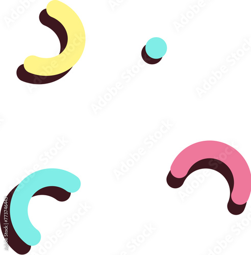 Colorful semicircles or letter C scattered © MITstudio