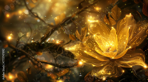 gold flower background © charich