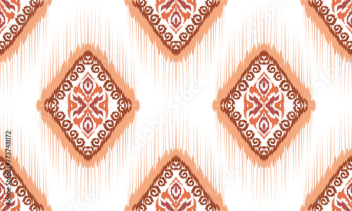 Hand draw Indian ikat pattern seamless design. Ethnic Aztec fabric carpet mandala ornament native boho African American chevron textile.great for textiles, banners, wallpapers, wrapping vector.