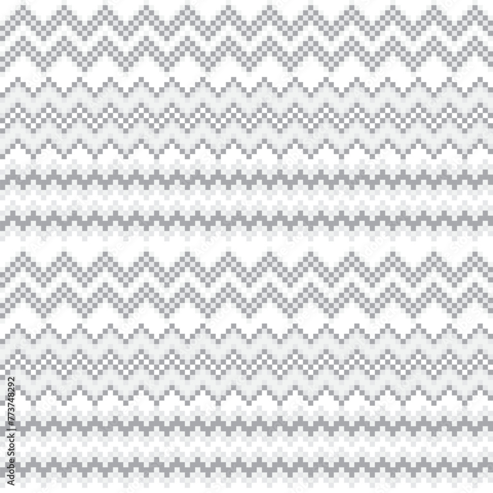 Monochrome Chevron Fair Isle Seamless Pattern Design Monochrome Chevron Fair Isle Seamless Pattern Design