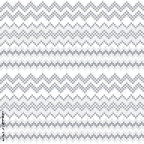 Monochrome Chevron Fair Isle Seamless Pattern Design