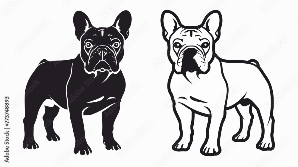 Frenchie bulldog pet logo vector templat